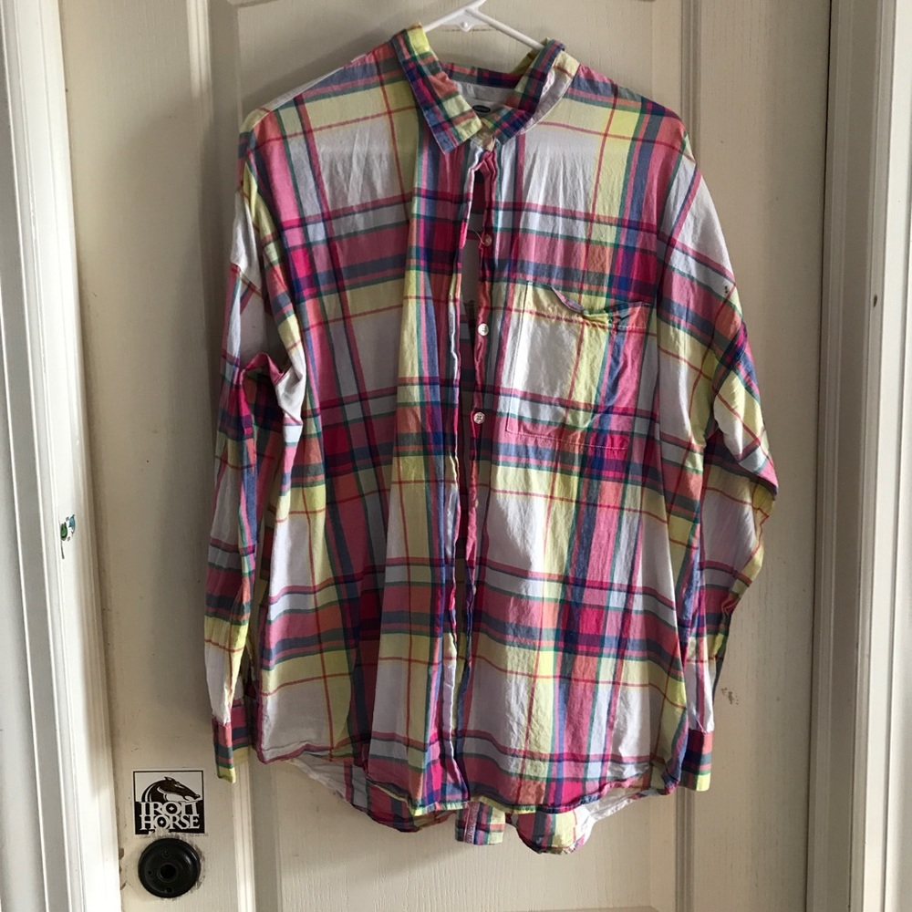 Old navy boyfriend flannel long sleeve shirt